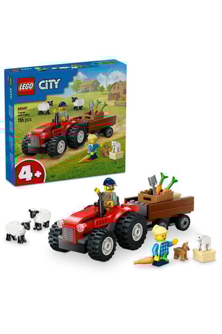 Tracteur agricole rouge avec remorque et moutons LEGO® - 116 pièces - Dès 4 ans