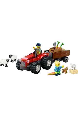 Tracteur agricole rouge avec remorque et moutons LEGO® - 116 pièces - Dès 4 ans