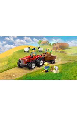 Tracteur agricole rouge avec remorque et moutons LEGO® - 116 pièces - Dès 4 ans