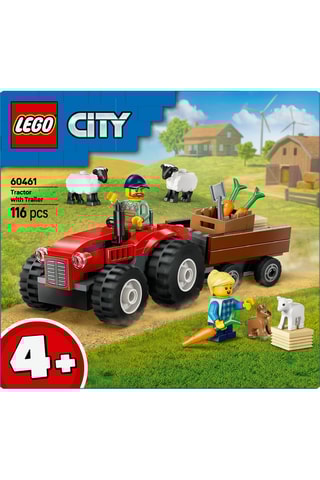 Tracteur agricole rouge avec remorque et moutons LEGO® - 116 pièces - Dès 4 ans