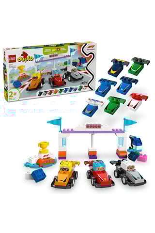 Voitures de course et pilotes d’une écurie de F1® LEGO® DUPLO® - 70 pièces - Dès 2 ans