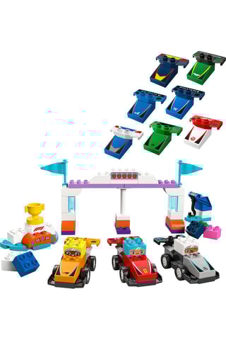 Voitures de course et pilotes d’une écurie de F1® LEGO® DUPLO® - 70 pièces - Dès 2 ans