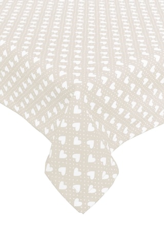 Rechthoekig Tafellaken Amour - Beige en wit