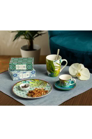 New Bone China Koffieservies Metropol Jungle Mood - 6 Personen