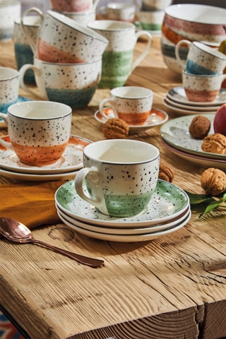 New Bone China Koffieservies Sienna - 6 Personen