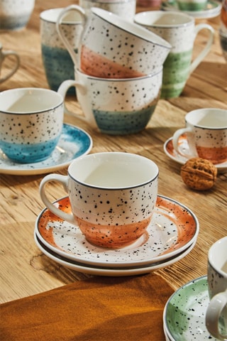 New Bone China Koffieservies Sienna - 6 Personen