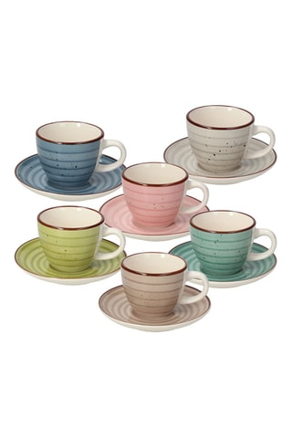 Aardewerk Koffieservies Louise - 6 Personen 