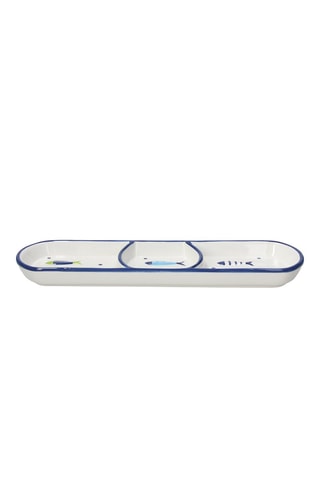6 Platte Ovale Keramische Borden Aquatic - 28,5 x 8 x 2,5 cm