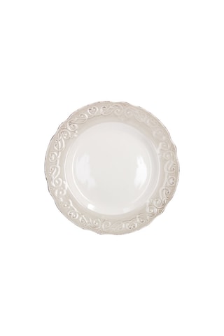 6 Platte Keramische Borden Shabby Cozy - 23 cm