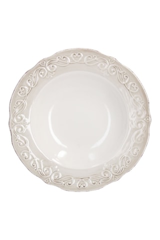 6 Platte Keramische Borden Shabby Cozy - 23 cm