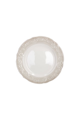 6 Platte Keramische Borden Shabby Cozy - 28 cm
