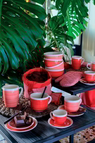 Aardewerk Koffieservies - 6 Personen