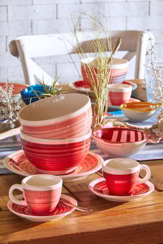 Aardewerk Koffieservies - 6 Personen