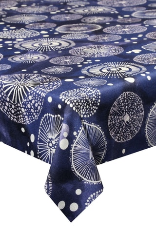 Rechthoekig Tafellaken - Marineblauw en Wit - 150 x 300 cm