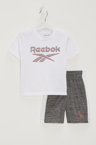 T-shirt et short - Gris chiné et blanc