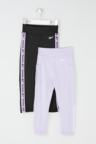 2 leggings - Noir et violet clair