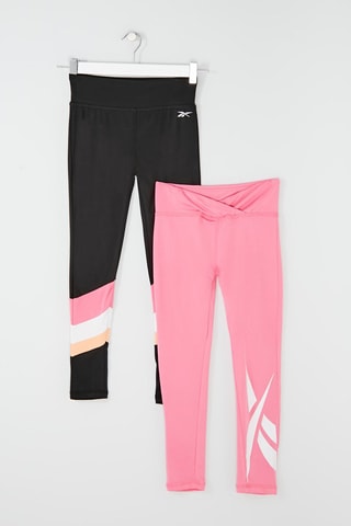 2 leggings - Noir et rose