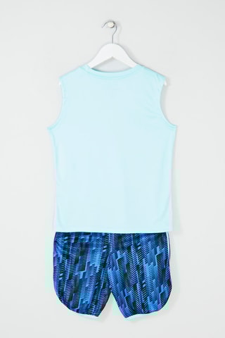 Débardeur et short - Turquoise et bleu foncé