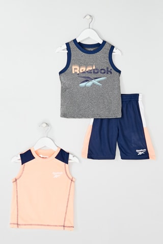 Ensemble 3 pièces - Bleu foncé, orange et gris