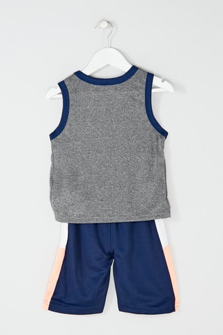 Ensemble 3 pièces - Bleu foncé, orange et gris