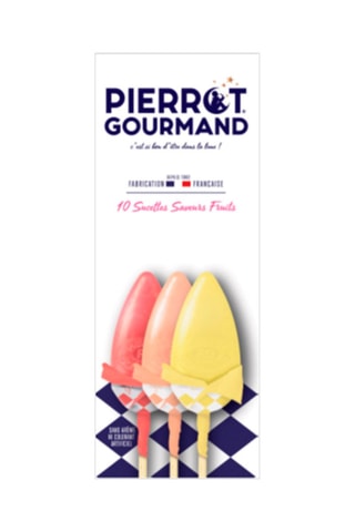 4 x 10 sucettes plates Pierrot Gourmand aux fruits - 131 g