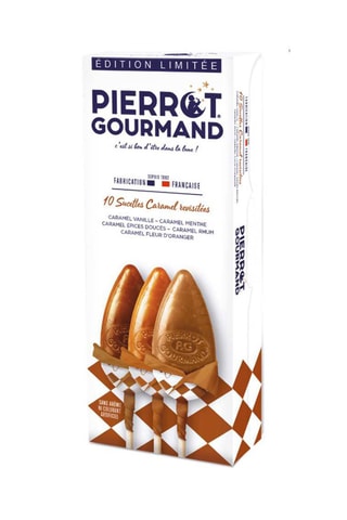 4 x Assortiment sucettes plates Pierrot Gourmand au caramel revisité Edition Limitée - 130 g