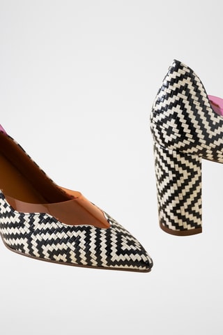 Escarpins en cuir - Noir et blanc