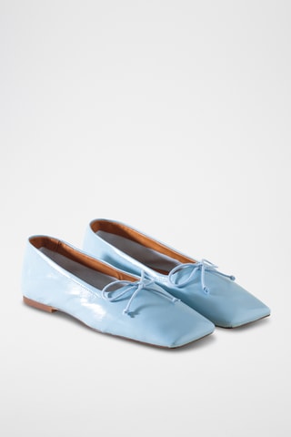 Leren Ballerina's - Hemelsblauw
