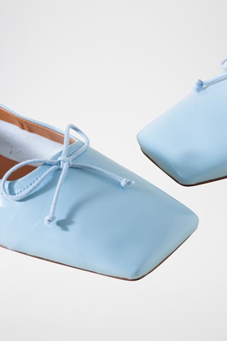 Leren Ballerina's - Hemelsblauw