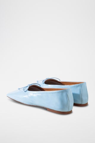 Leren Ballerina's - Hemelsblauw