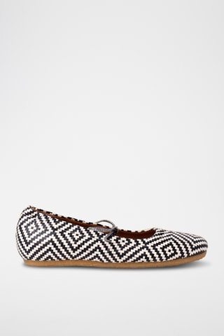 Leren Ballerina's - Zwart en wit