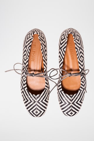 Leren Ballerina's - Zwart en wit
