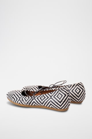 Leren Ballerina's - Zwart en wit