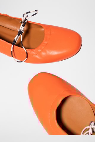 Leren Ballerina's - Oranje