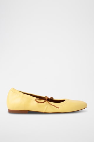 Leren Ballerina's - Geel