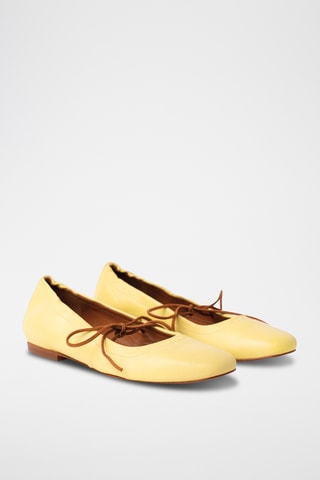 Leren Ballerina's - Geel