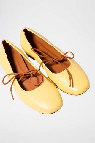 Leren Ballerina's - Geel