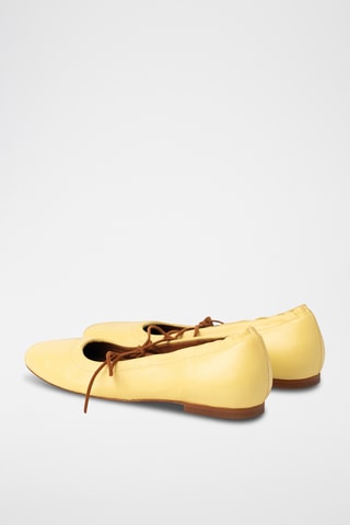 Leren Ballerina's - Geel