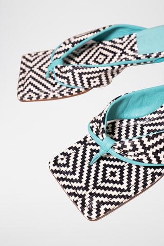 Leren Sandalen met Hak - Turquoise