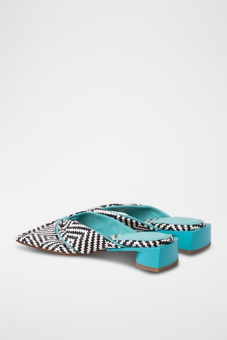 Leren Sandalen met Hak - Turquoise