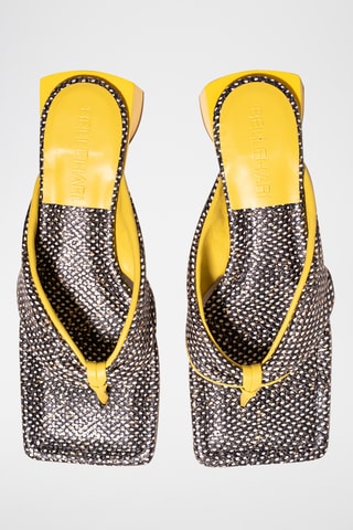 Leren Sandalen met Hak - Geel