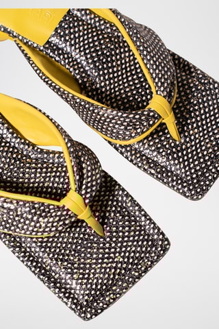 Leren Sandalen met Hak - Geel