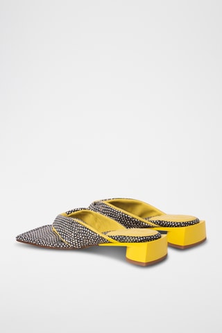 Leren Sandalen met Hak - Geel