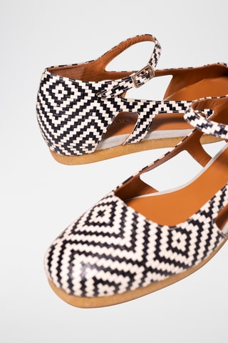 Leren Mary Janes - Zwart en wit