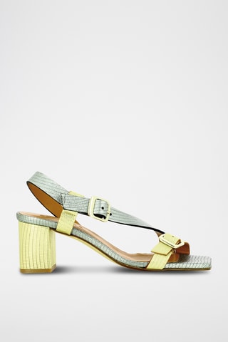 Sandales à talons en cuir - Vert