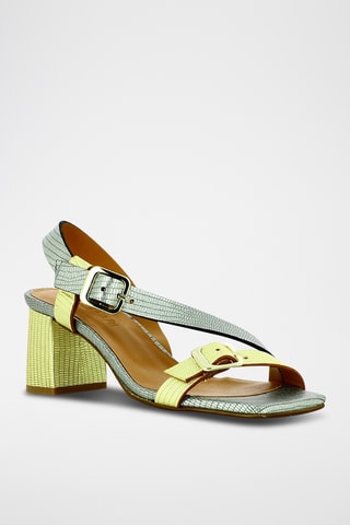 Sandales à talons en cuir - Vert