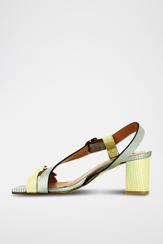 Sandales à talons en cuir - Vert