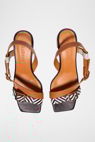 Sandales à talons en cuir - Noir
