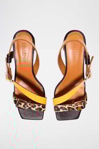 Sandales à talons en cuir - Marron