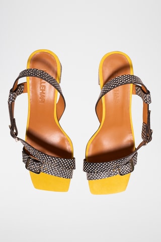 Sandales à talons en cuir - Noir